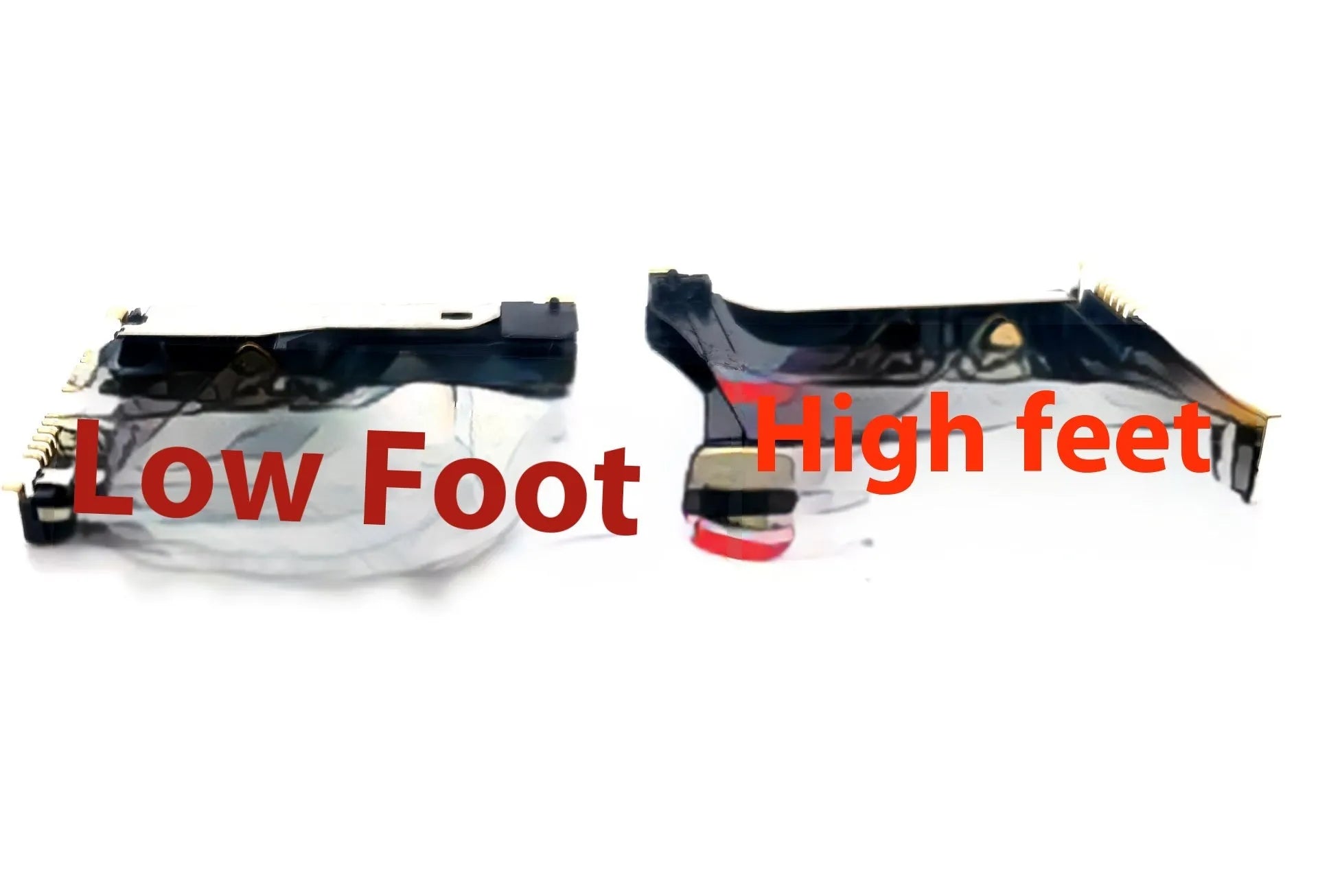 Alloy camera memory card slot replacement part showing high foot and low foot height options