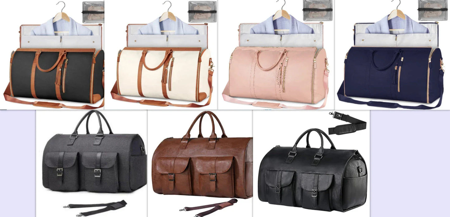 Spacious Travel Duffle Bag: Versatile Women's Handbag with Foldable Suit Compartment and Waterproof Design