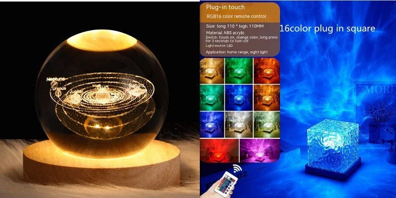 Mesmerizing Water Ripple Ambient Lamp creating a soothing, flowing light display on the wall