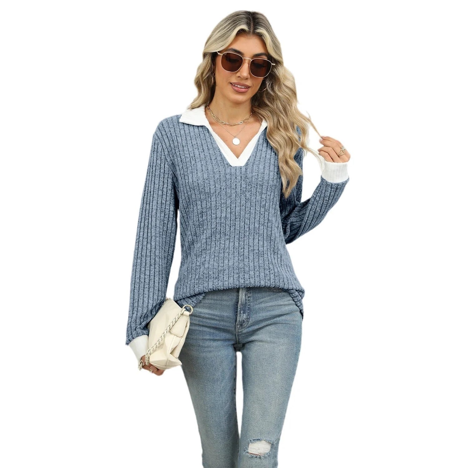 Women's long sleeve loose-fitting rayon t-shirt in various colours