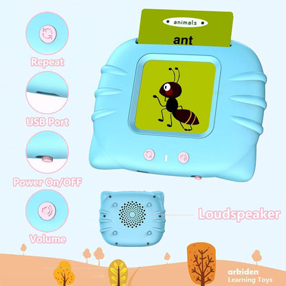 Interactive English learning card for children with voice recognition and 224 audiobooks