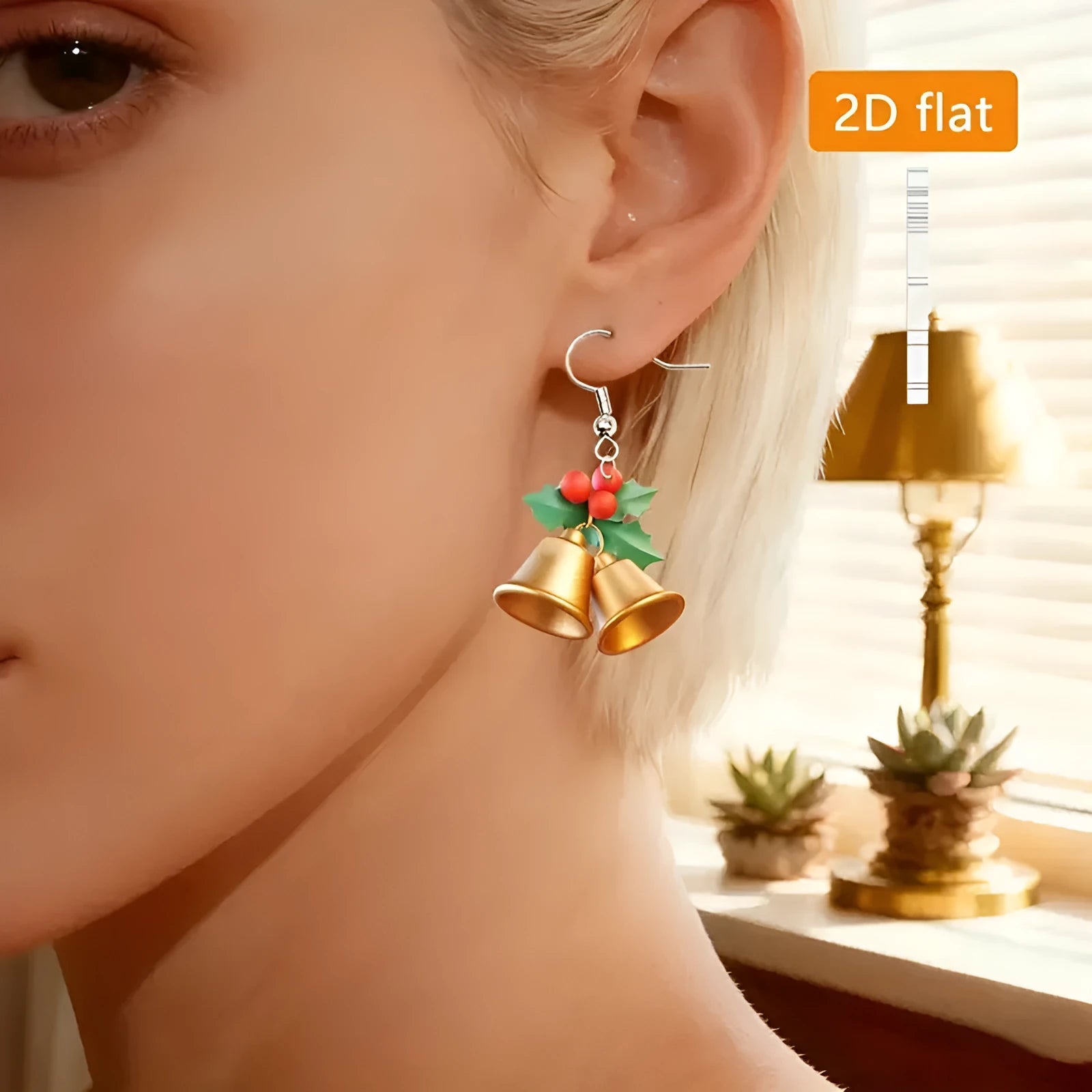 New Christmas tree bell casual earrings in acrylic geometric shape for unisex festive wear