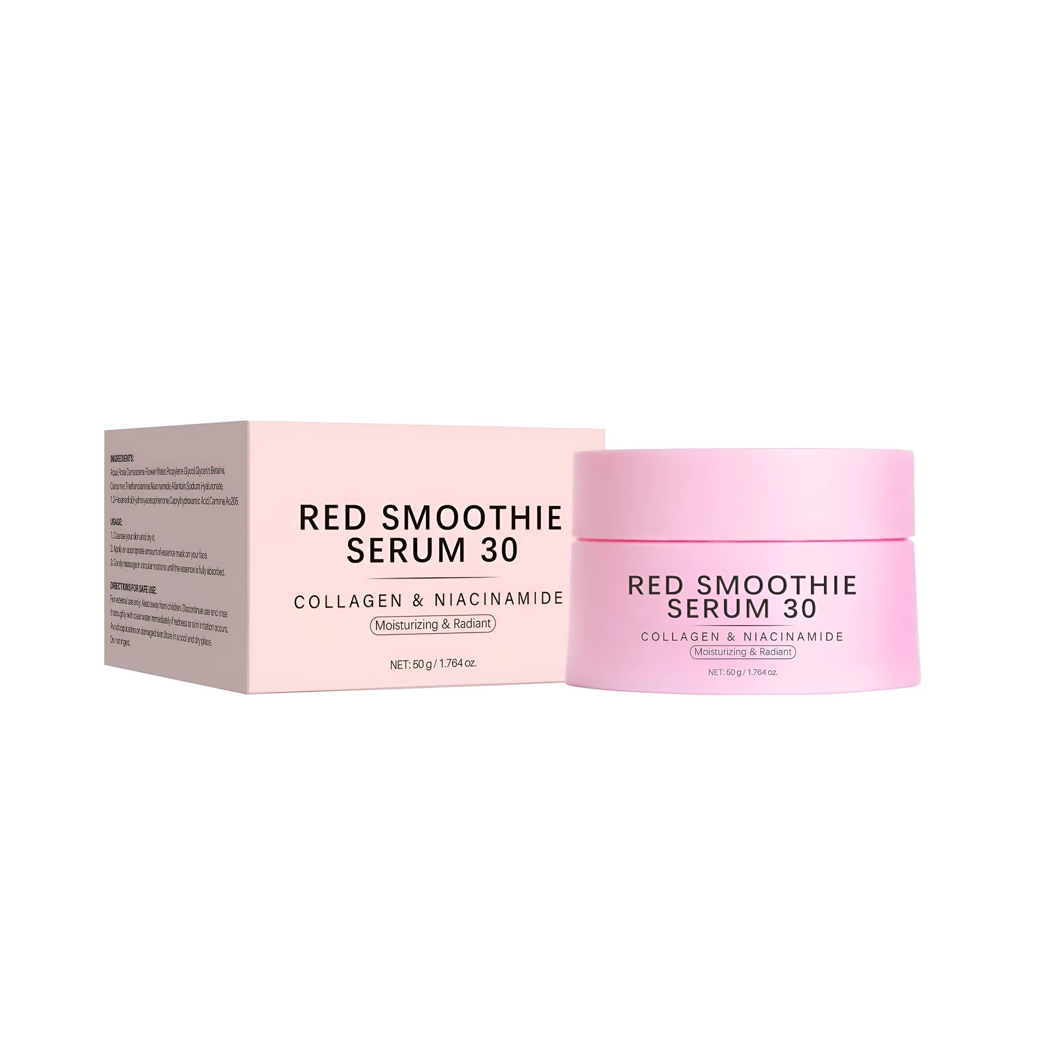 Red Smoothie Mask 50g in neutral white packaging for facial treatments