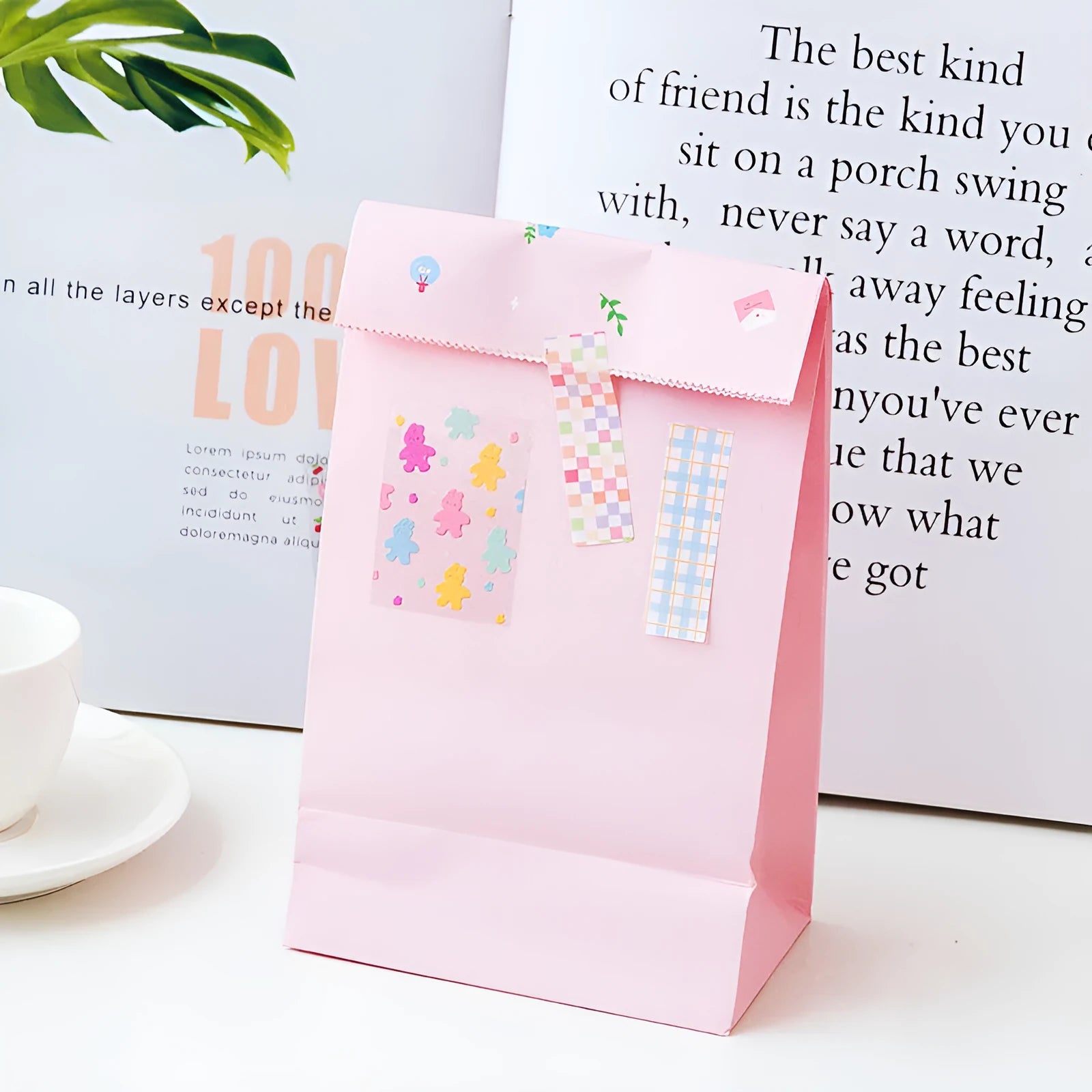 PVC index stickers in twelve colours including cream, berry, and milkshake for notebook organisation