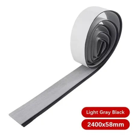 Yacht teak edge strip deck pad floor in EVA foam, 240cm long, light gray black colour option