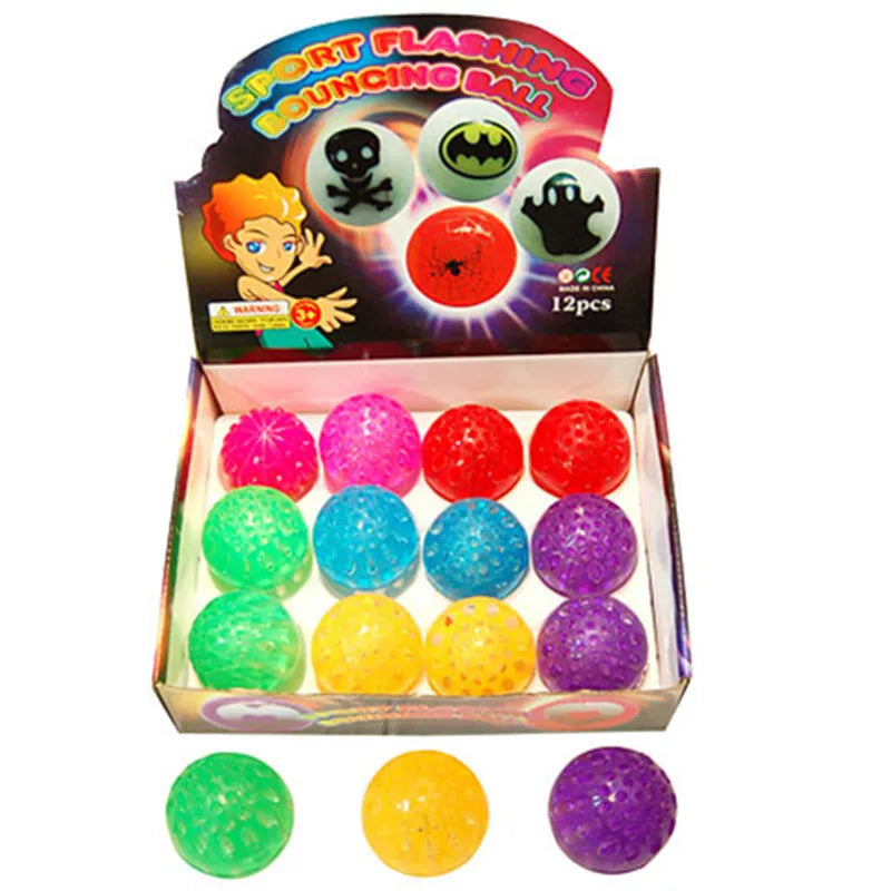 Blue TPR high-elastic honeycomb luminous dog toy ball on white background
