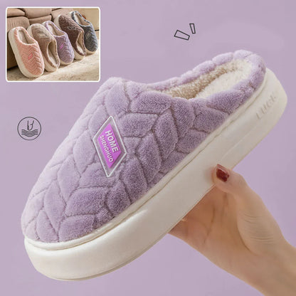 Cozy Non-Slip Plush House Slippers for Men and Women in a variety of fashionable colors with thick, non-slip soles and soft, plush lining for maximum comfort and traction.