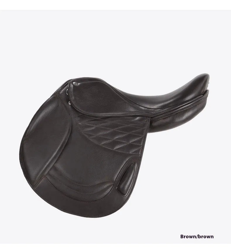 17-inch cowhide equestrian saddle in black colour for horse riding