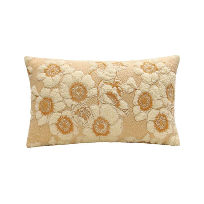 French vintage pillow cover with sunflower design, 100% cotton, available in 45x45cm and 30x50cm sizes