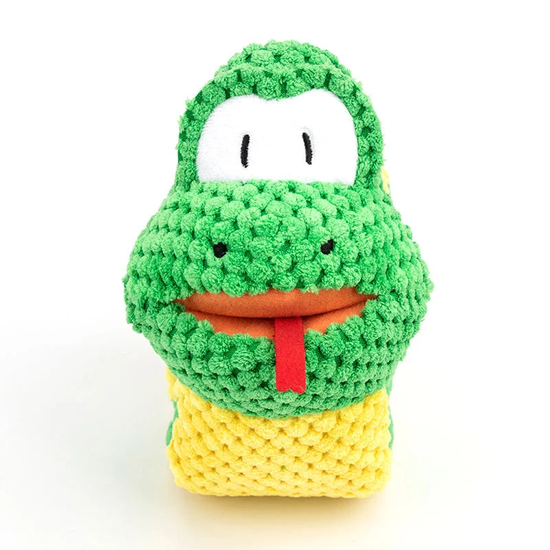 Polar fleece snake snuffle toy for dogs, measuring 60 x 7.5cm, designed for foraging instinct training and mental stimulation