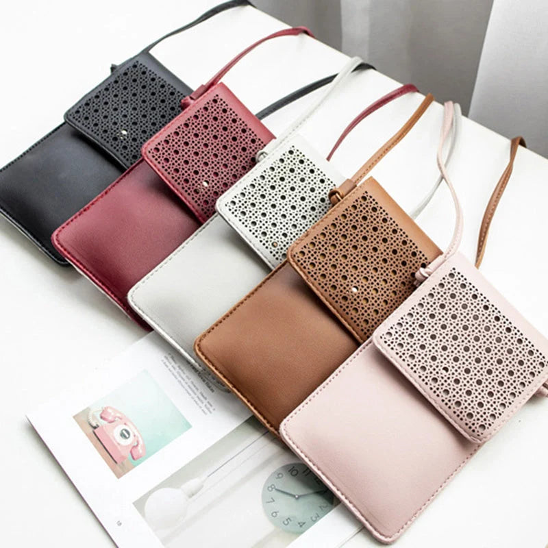 Cross Body Mobile Phone Bag with clear touch screen window in various colors