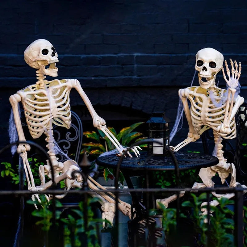 90cm tall plastic Halloween skeleton model with movable joints for custom posing displays