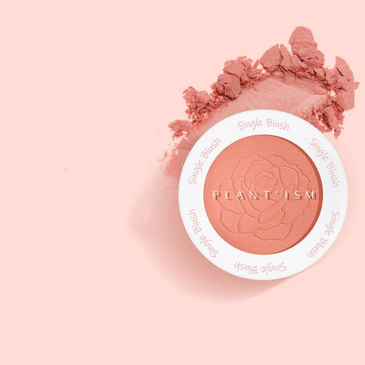 Pregnancy-safe blush compact with soft powder in peach, cream orange, apricot shades for natural complexion enhancement