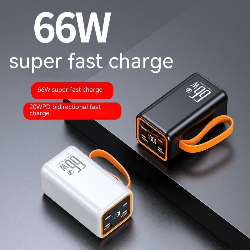 PD66W Fast Charge 20000 MA Power Bank in black and white colour options