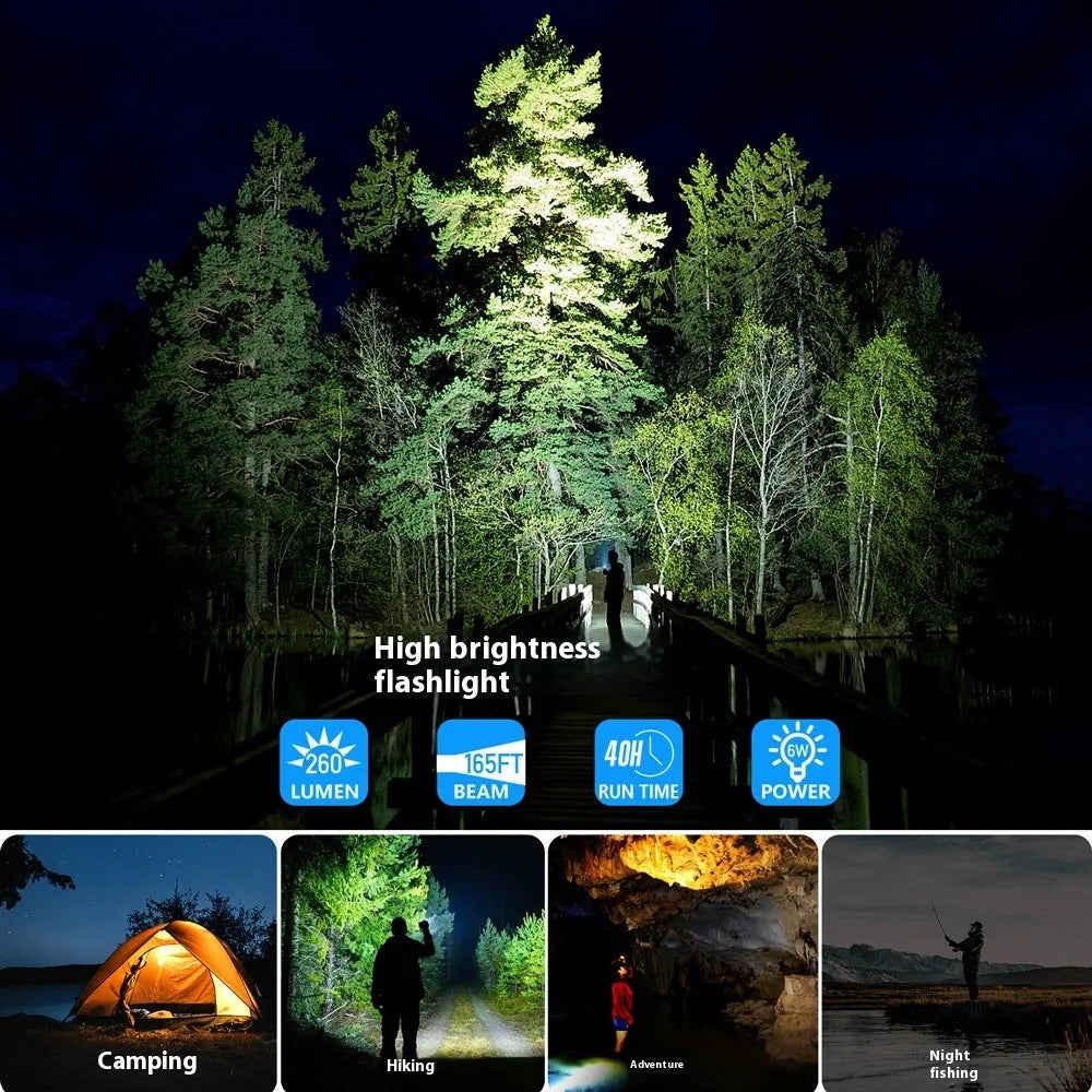 Portable 33500mAh solar power bank with waterproof plastic shell and LED light in black and orange colour