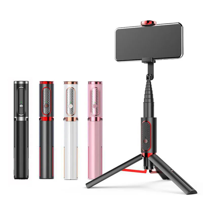 Live broadcast stand tripod with Bluetooth remote control aluminium alloy shaft extended to 810mm on a desktop
