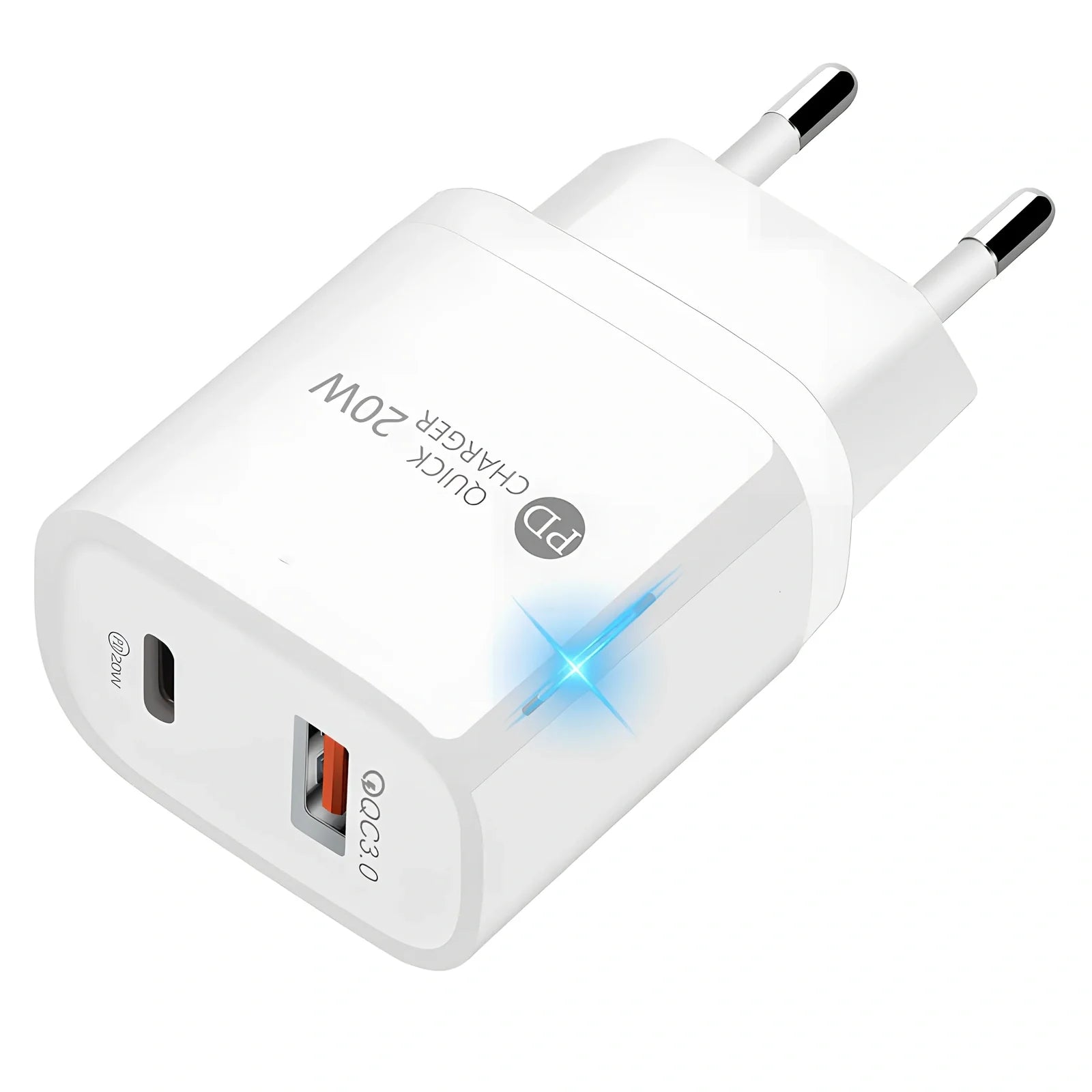 Black 1.2m fast charging Type-C cable with EU adapter, 18W output for quick device power-up