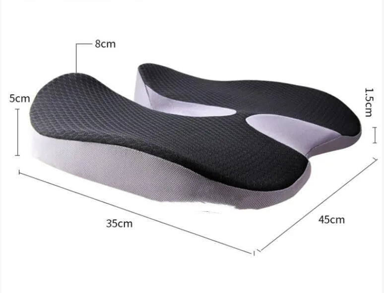 Summer breathable collapse car seat cushion in grey curved bevel shape with polyester fabric