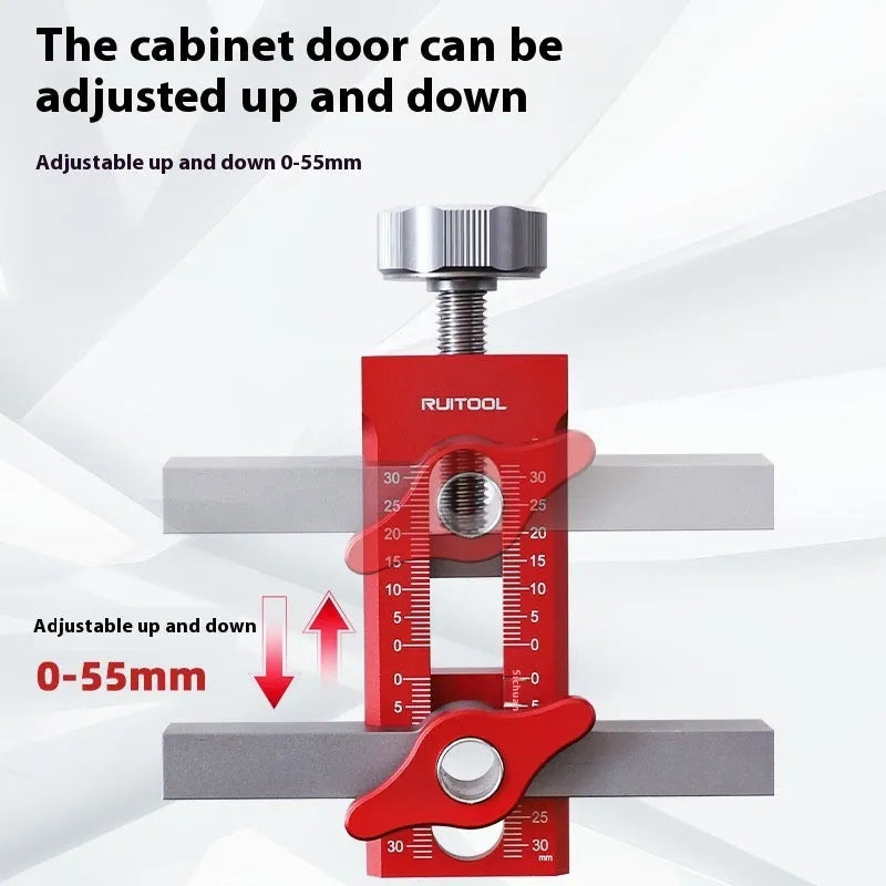 Aluminium alloy cabinet door installation aid with 10mm diamond suit adjustment mechanism