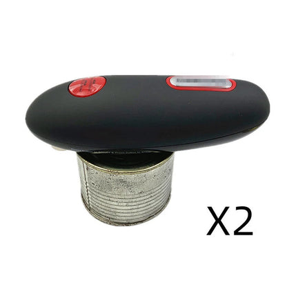 Cordless electric can and bottle opener with one-touch operation, black