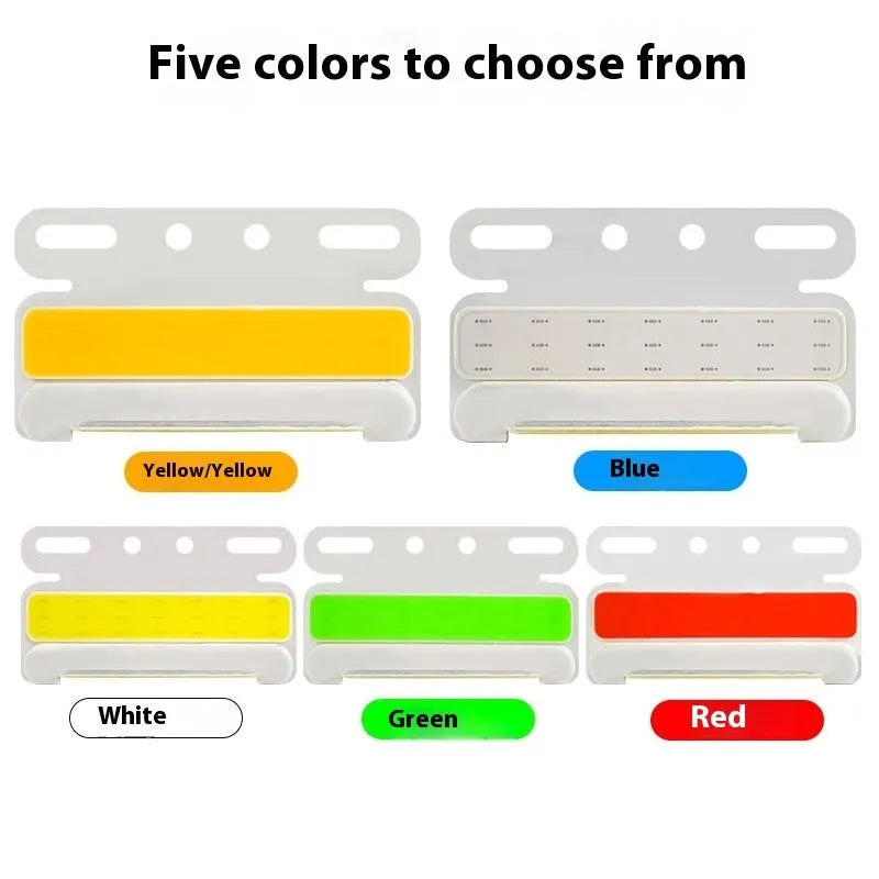 Waterproof aluminium truck COB side light in blue, green, red, white, or yellow for 12V/24V vehicles.