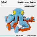 Plush octopus dog interactive pull toy for medium to large dogs in blue with tentacles visible
