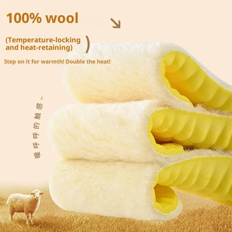 Fleece lined winter height increasing insoles in three lift heights on white background