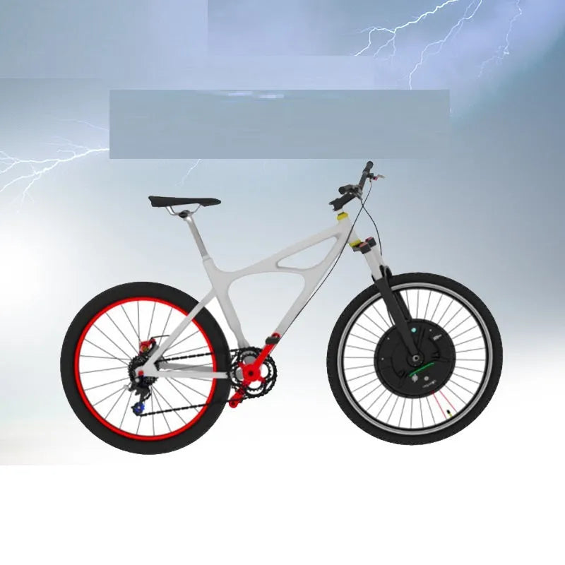 Black alloy wheel with integrated Imotor 3.0 hub motor for electric bicycle conversion.