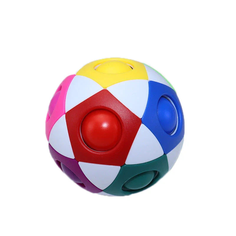 Colorful Decompression Soccer Ball with 12-hole design, a vibrant intellectual toy for children's playtime and development