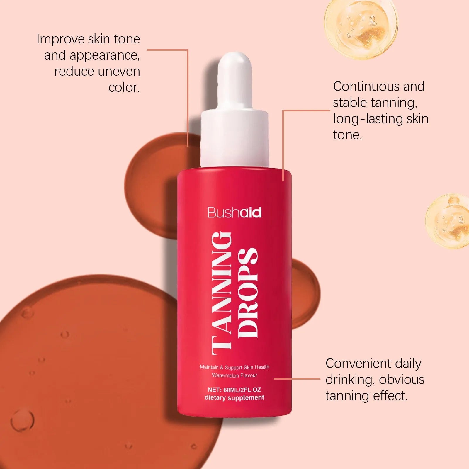 Natural Black Drops herbal skincare serum in 60ml droplet bottle for hyperpigmentation