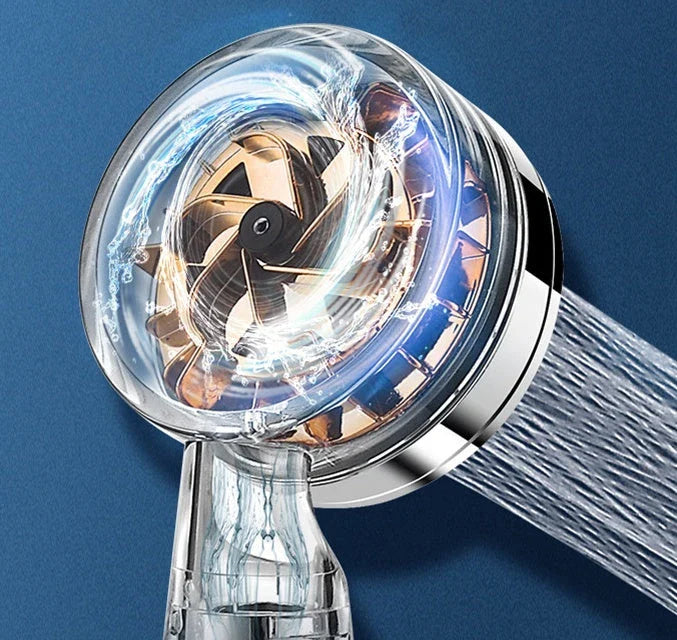 Premium high-pressure turbo shower head with water-saving features, filter, and silicone massagers for a luxurious bathroom upgrade