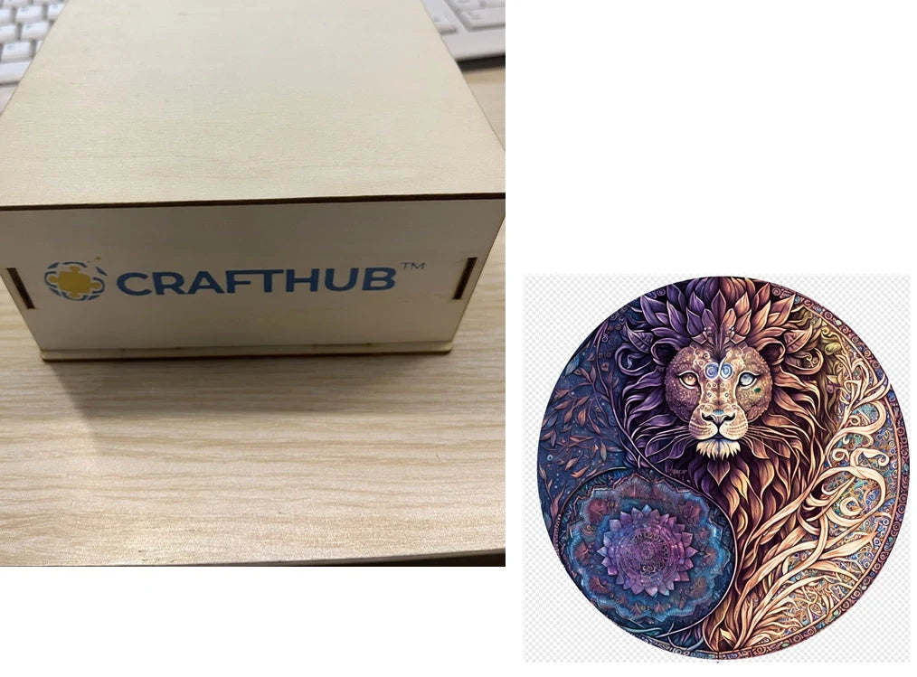 Animal Puzzle Craft Hub A3 Size Wooden Box for puzzle storage and display