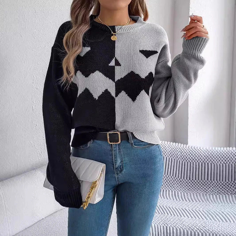 Spooky Chic Halloween Pullover Sweater