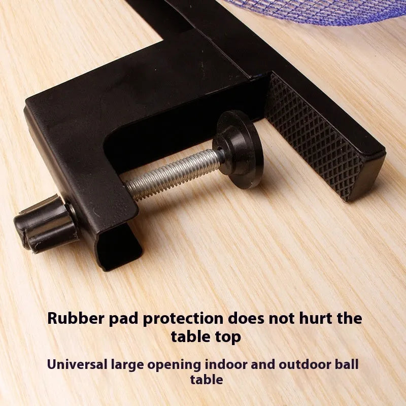 Table tennis post with thickened universal large clip for indoor open grid table mounting