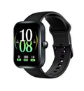 Bluetooth smart watch in black with touch button interface on wrist