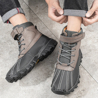 Warm and stylish fleece-lined winter boots in various colors and sizes, designed for cold-weather comfort and traction