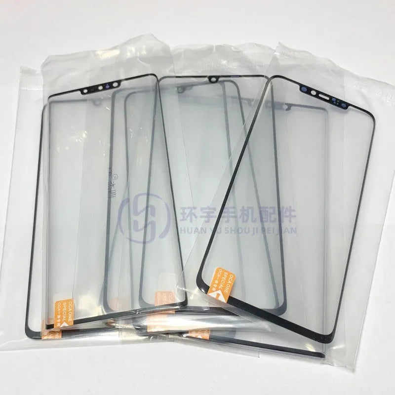 Replacement touch screen glass for OnePlus 7 Pro mobile phone showing front view.