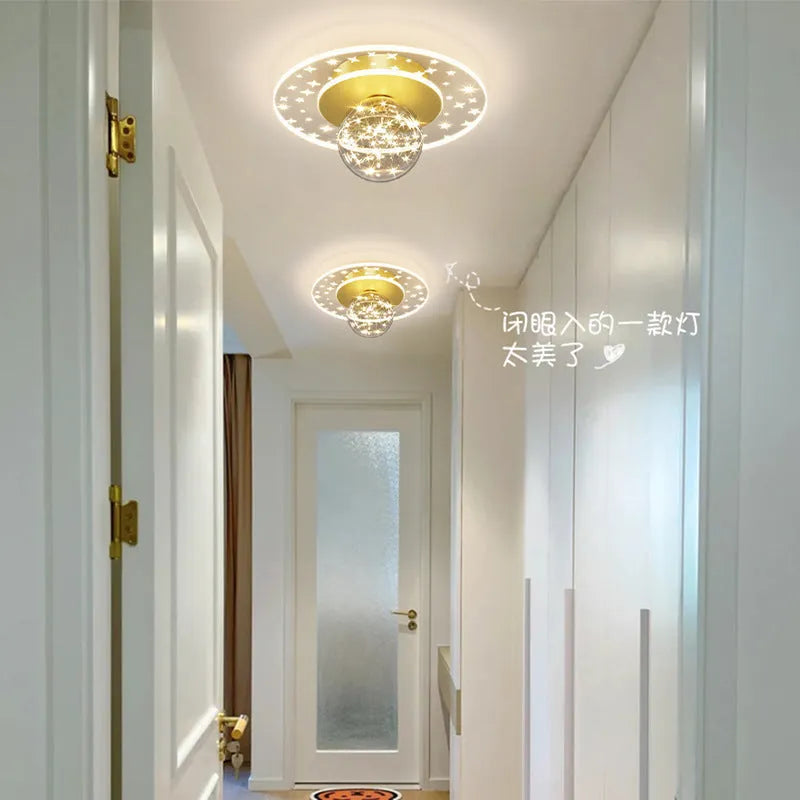 Modern LED ceiling lamp for corridors in gold, black or white finish with adjustable colour temperature