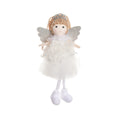 Cartoon angel cloth hair pendant for Christmas high ponytails in white, pink, and khaki.