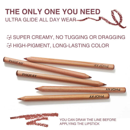 PHOFAY Nude Lipliner Kit with 12 matte shades for perfect lip definition