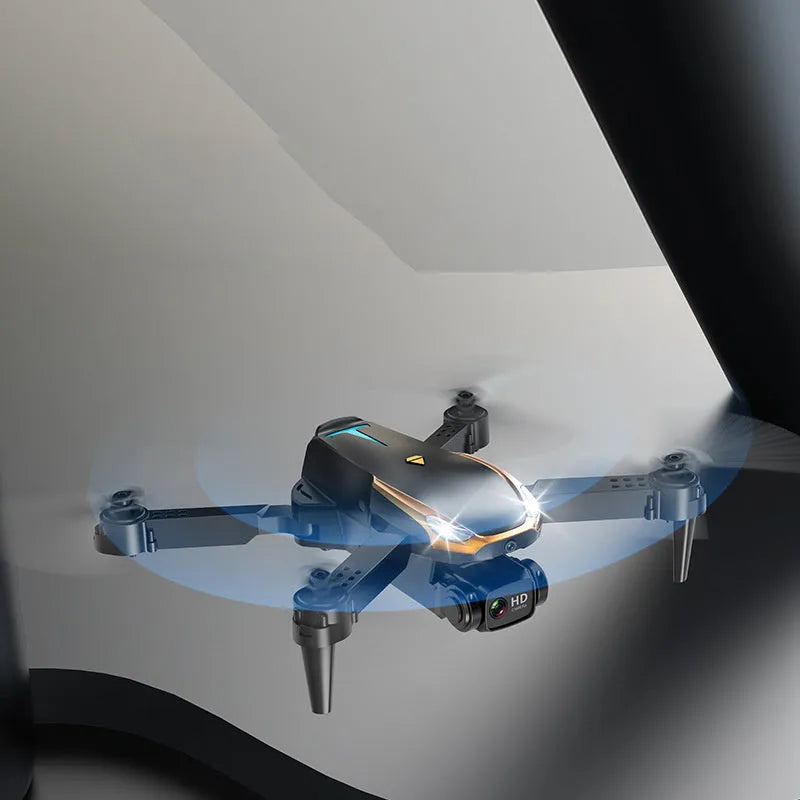 4K HD intelligent quadcopter with GPS return and dual camera option, black plastic with spare blades and protective cover