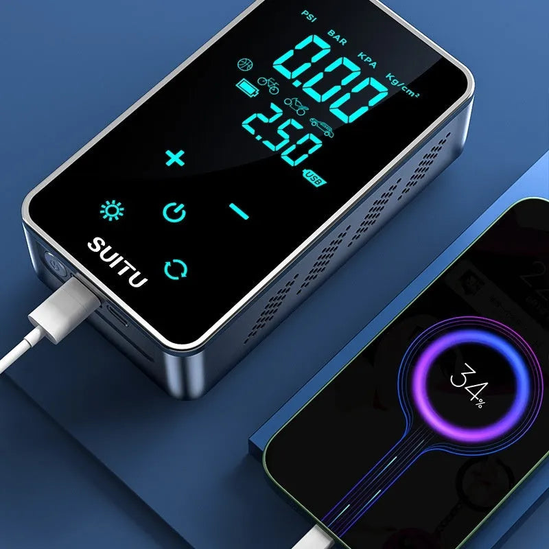 ST-9616C wireless portable car tyre pressure air pump with LCD screen display