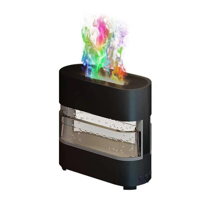 Relaxing Mist Humidifier with Lifelike Flame Effect - Create a Serene Ambiance in Your Home or Office