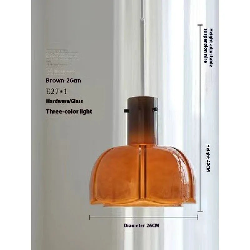 Medieval glass bud chandelier pendant light in retro design with six colour options for dining room or bedroom