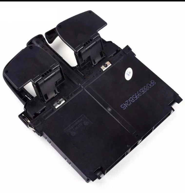 Black ABS car cup holder for seat installation, boxed dimensions 19.5 x 13 x 3 cm