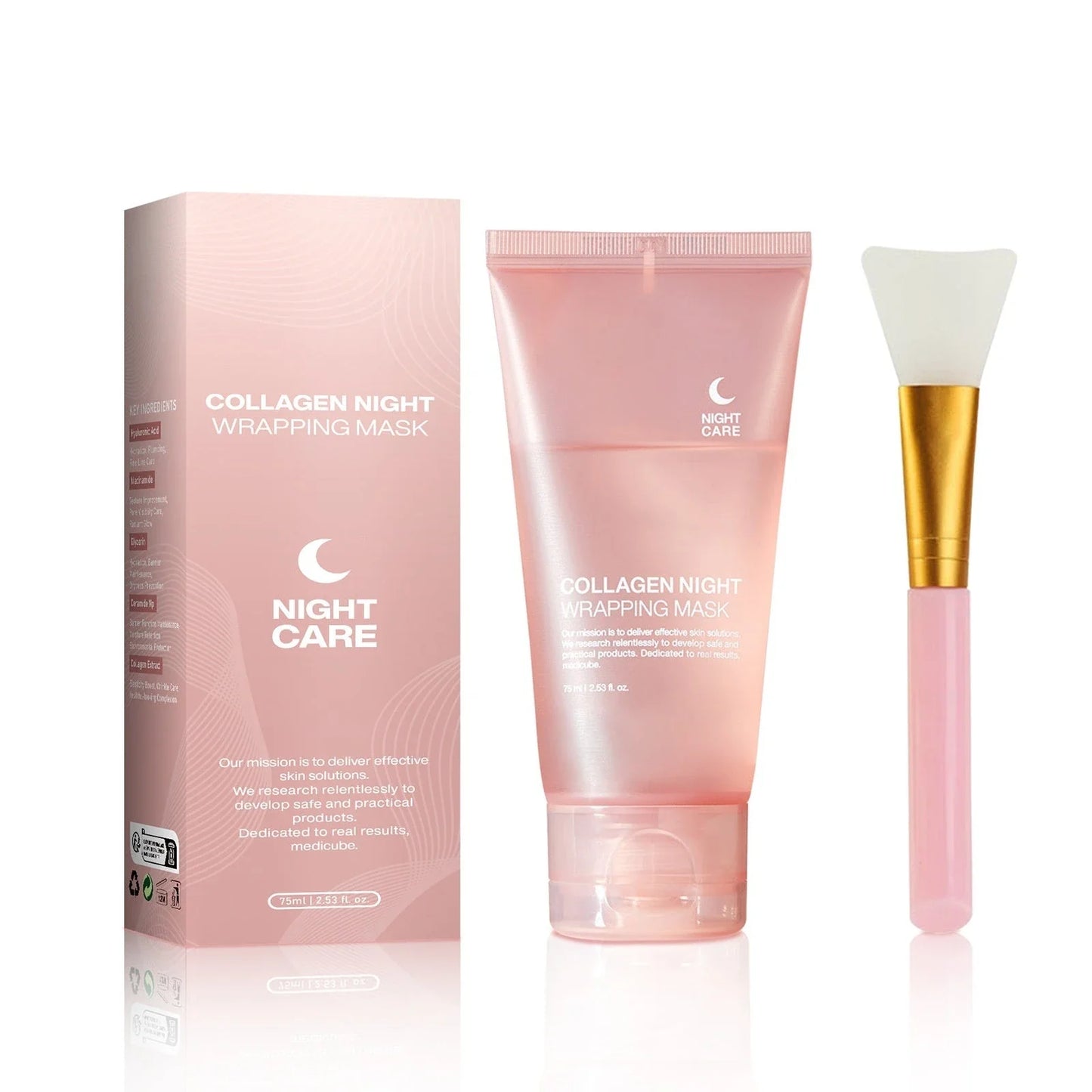 Collagen Night Mask with Tear-Off Design and Application Brush for Firmer, Younger-Looking Skin