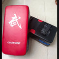 Red martial arts kick target for boxing training with hand-sewn construction