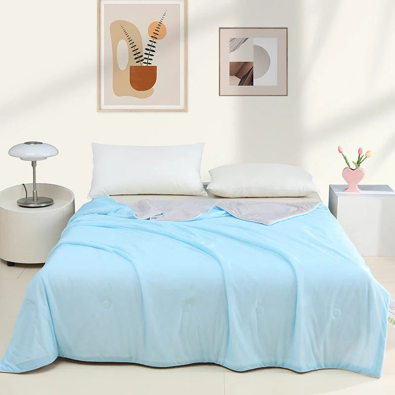 Machine washable ice silk thin quilt in various colours and sizes for cool summer nights