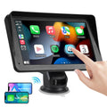 Portable 7-inch car stereo with wireless CarPlay and Android Auto touchscreen display