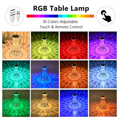 Vase Shape Atmosphere Crystal Lamp with remote control and USB charging